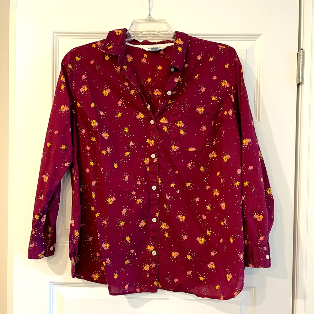 Old Navy Floral Classic Shirt, Size 1X